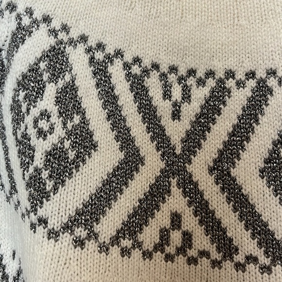 Charming Charlie Silver Metallic Accent Fair Isle Sweater - Picture 6 of 11